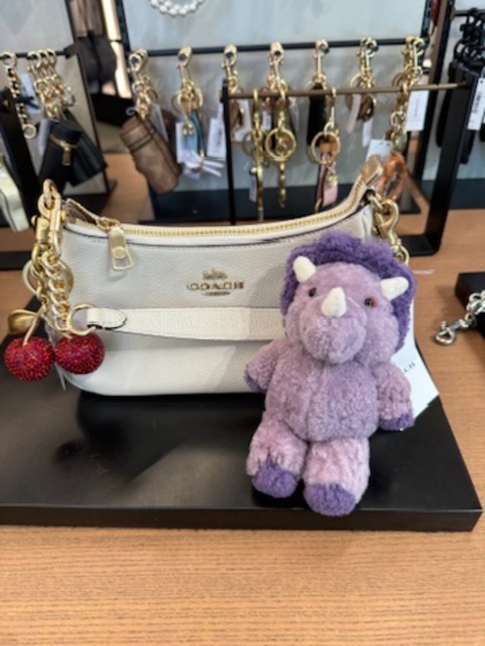 NWT! Coach CEG49 Rexy 10th Anniversary Trixy Purple Plush Dinosaur Bag Charm
